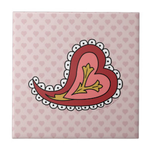 Paisley Heart Tile Kakelplatta