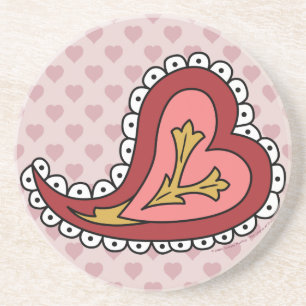Paisley Heart Underlägg Sandsten