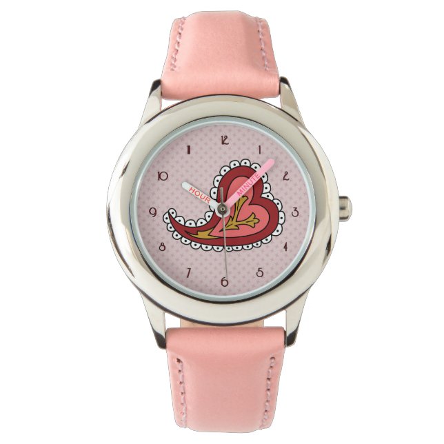 Paisley Heart Watch Armbandsur (Framsida)