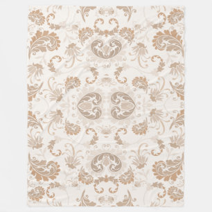 Paisley i Beige Aesthetic Modern Tan Brown Fleecefilt