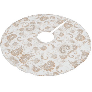 Paisley i Beige Aesthetic Modern Tan Brown Julgransmatta Borstad Polyester