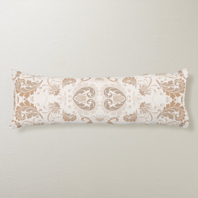 Paisley i Beige Aesthetic Modern Tan Brown Kroppskudde (Framsidan)