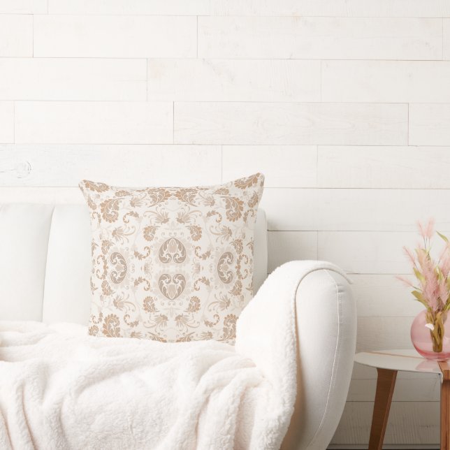 Paisley i Beige Aesthetic Modern Tan Brown Kudde (Soffa)
