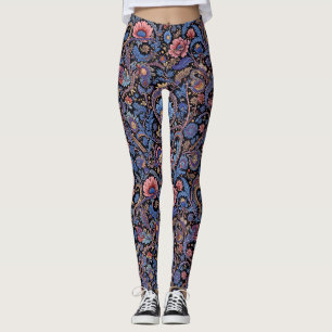 Paisley i Blue och Coral Leggings
