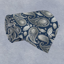 Paisley i marinblått och Elegant Silver Slips