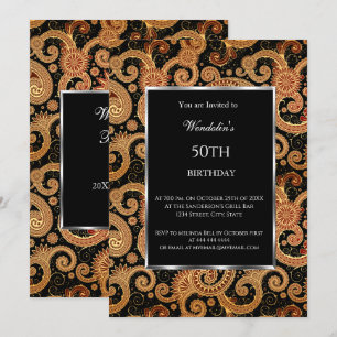 Paisley-inbjudan till elegant Modern Födelsedagsfe Inbjudningar