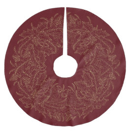 Paisley-julfransen Burgundy & Cream Julgransmatta Borstad Polyester