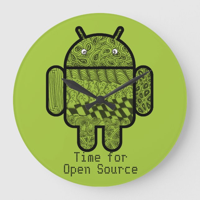 Paisley klottertecken för den Android™ roboten Stor Klocka (Framsida)