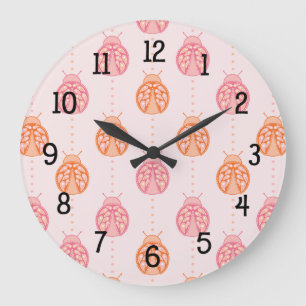 Paisley Ladybug Stor Klocka