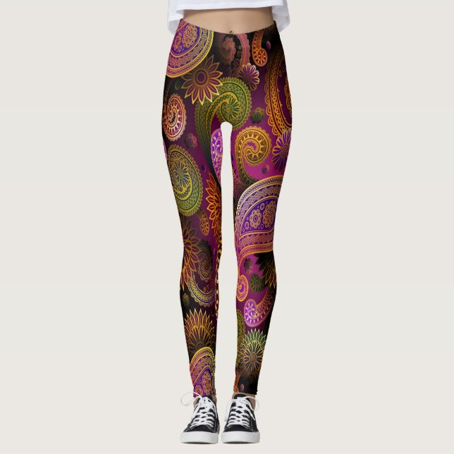 Paisley Lila Leggings (Framsida)