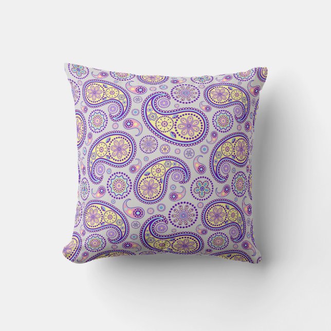 Paisley Lila Mönster Kudde (Framsida)