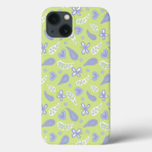 Paisley Lila och Lime Fjärilar och Hjärtan