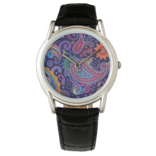 Paisley lila rosa armbandsur