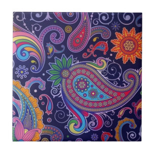 Paisley Lila rosa Kakelplatta
