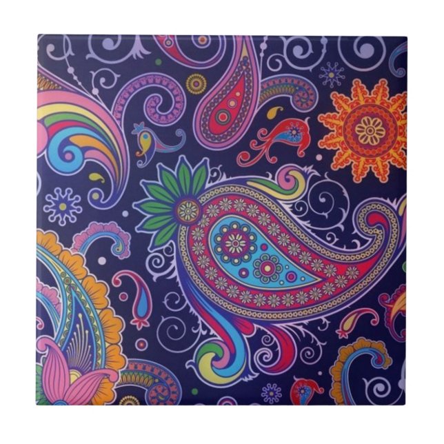 Paisley Lila rosa Kakelplatta (Framsidan)