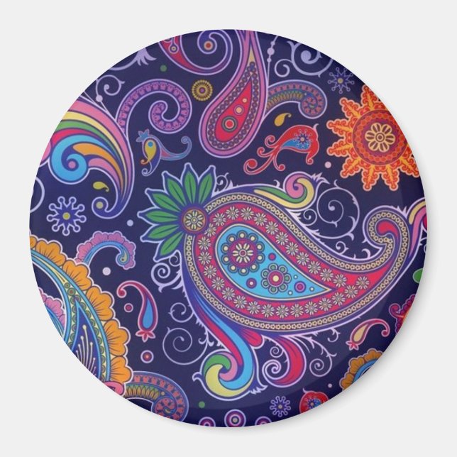 Paisley Lila rosa Magnet (Framsidan)