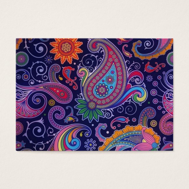 Paisley Lila rosa Visitkort (Framsidan)