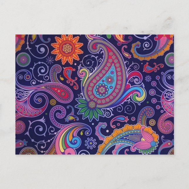 Paisley Lila rosa Vykort (Framsida)