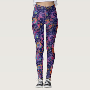 Paisley lilarosor leggings