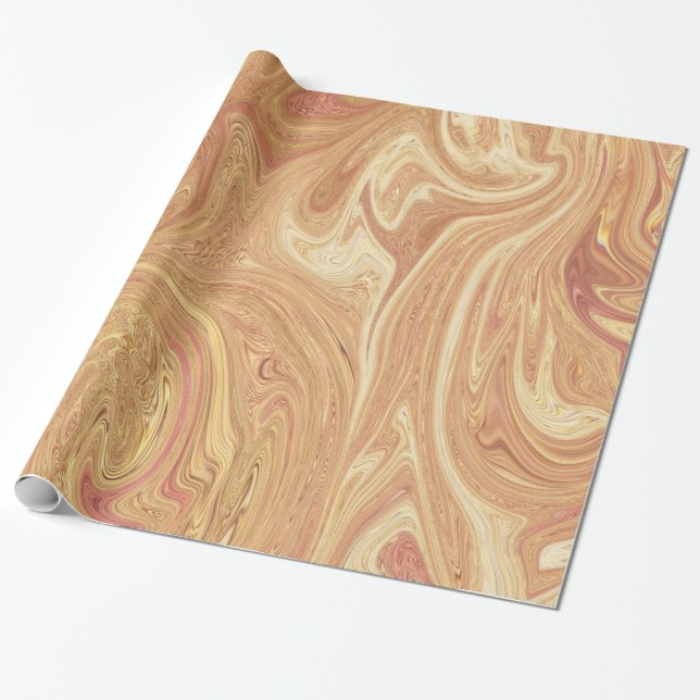 Paisley Liquid Marble ALLTIDSMÅNAD Presentpapper (Utrullad)