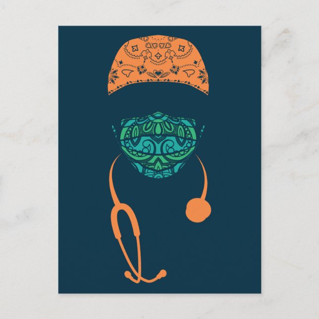 paisley med masker vykort (Framsida)