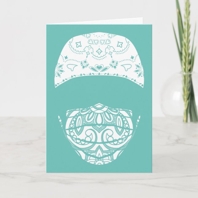 paisley med maskkort kort (Framsida)