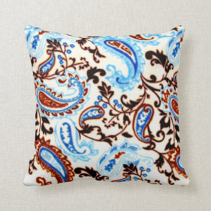 Paisley mockablått kudde