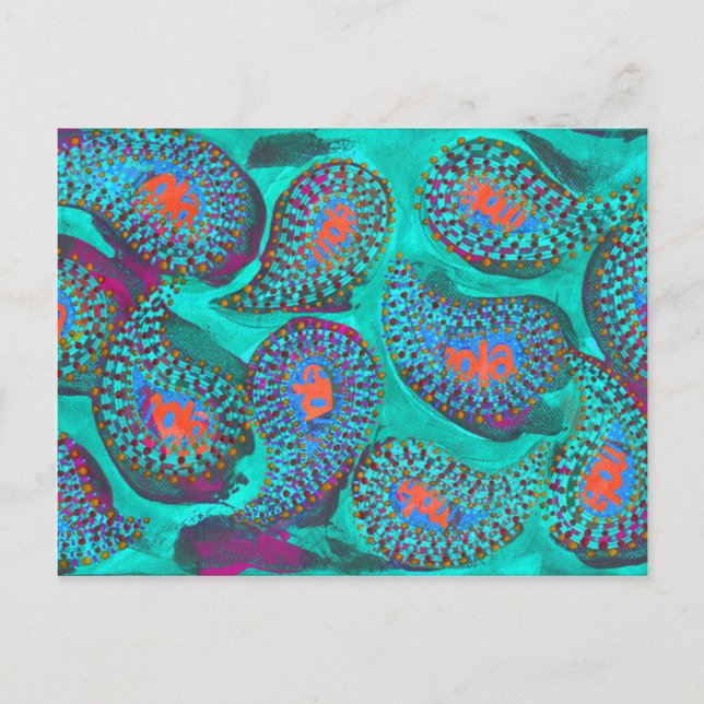 Paisley mola, mola paisley vykort (Framsida)