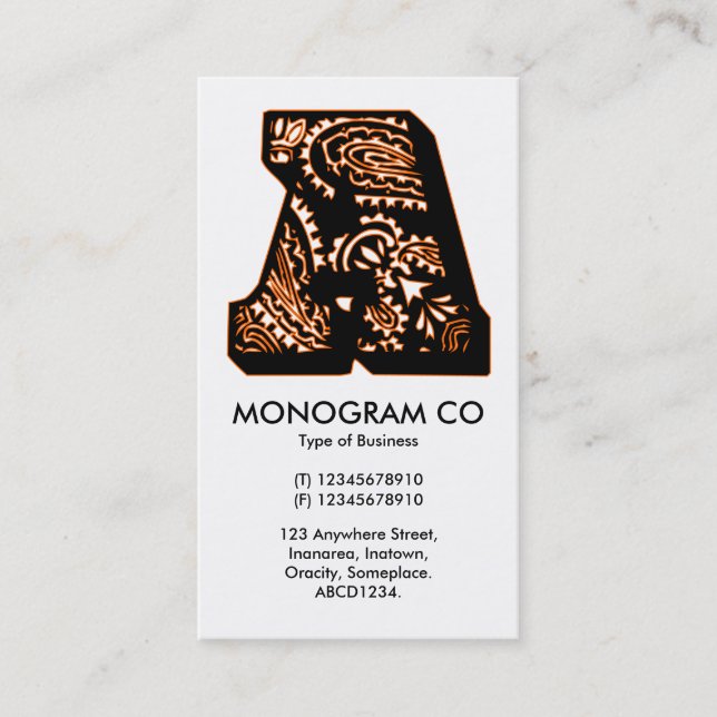 Paisley Monogram - A Visitkort (Framsida)