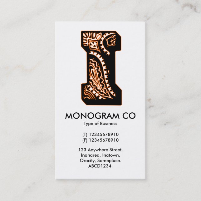 Paisley Monogram - I Visitkort (Framsida)