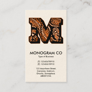 Paisley Monogram - M Visitkort