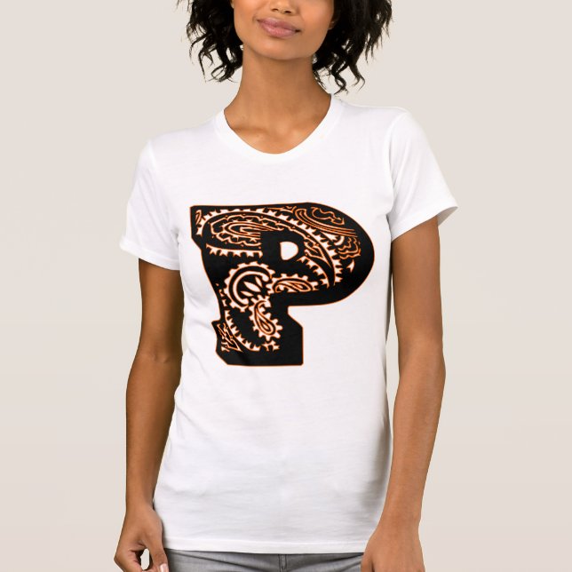 Paisley Monogram - P Tee Shirt (Framsida)