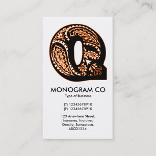 Paisley Monogram - Q Visitkort