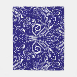 Paisley monokrom: blå, vit elegans. fleecefilt