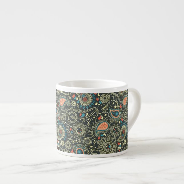 Paisley mönster 3 espressomugg (Framsida höger)