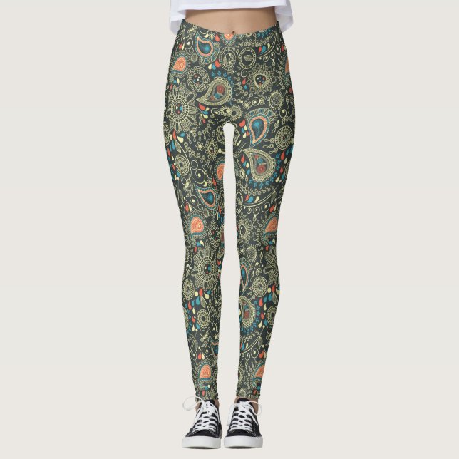 Paisley mönster 3 leggings (Framsida)