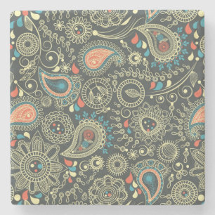 Paisley mönster 3 underlägg sten