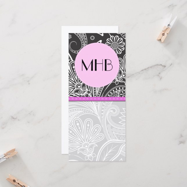 Paisley Mönster, Black and White, Monogram (Fram/Back In Situ)