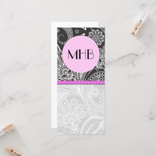 Paisley Mönster, Black and White, Monogram