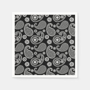 Paisley mönster, Black and White Pappersservett