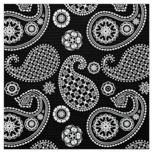 Paisley mönster, Black and White Tyg