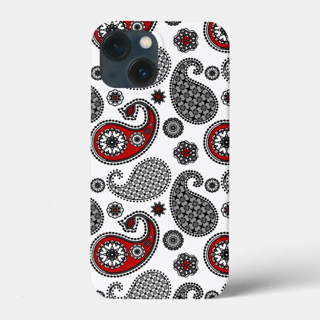 Paisley mönster, Black, White and Red (Baksida)