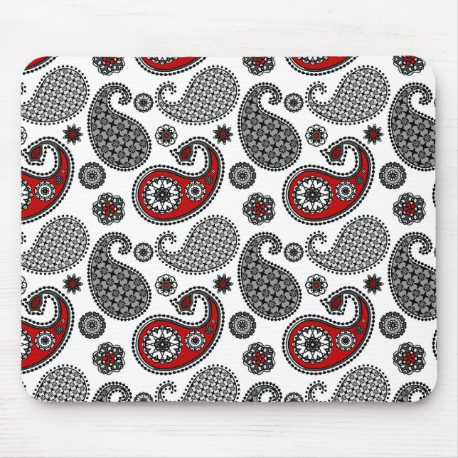 Paisley mönster, Black, White and Red Musmatta (Framsidan)
