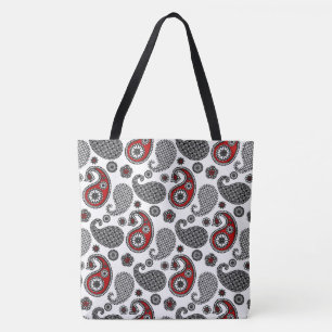 Paisley mönster, Black, White and Red Tygkasse