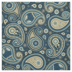 Paisley mönster blue teal färg tyg