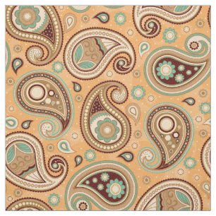 Paisley mönster Brown och teal Tyg
