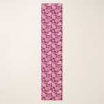 Paisley Mönster, Burgundy, Rosa och vit<br><div class="desc">Lång scarf i en portionat,  lacy,  paisley mönster i svartvitt och i skuggor av blekens is rosa till fuchsisk rosa,  accentuerad med vitt,  på djup burgundisk vin bakgrund</div>