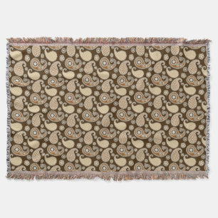 Paisley mönster, Chocolate Brown och Tan Mysfilt