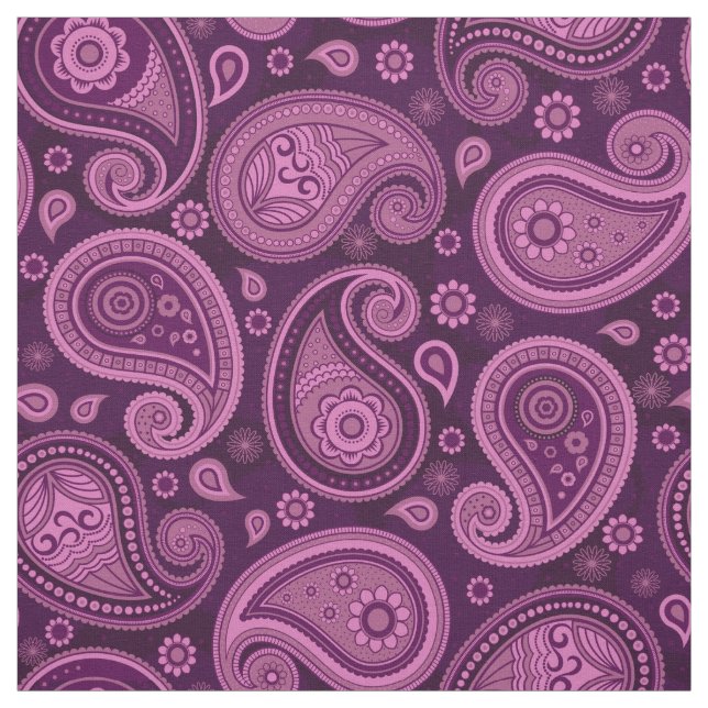 Paisley mönster elegant lila färg tyg (Provkarta)
