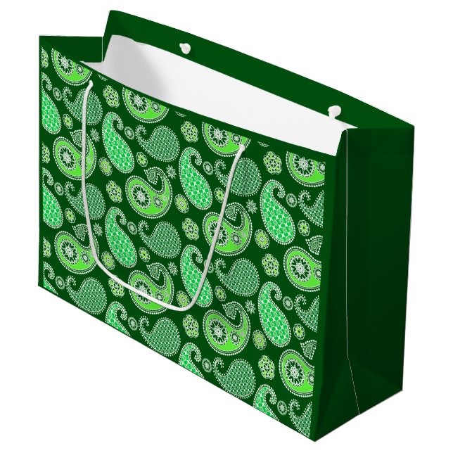 Paisley mönster, Emerald and Jade Grönt (Framsidan Vinklad)